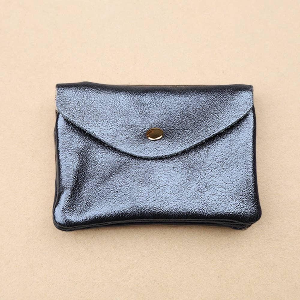 Twin wallet pouch in glittery matte leather. Soft Italian leather suede wallet. Envelope suede wallet. 90s wallet. Coins purse.