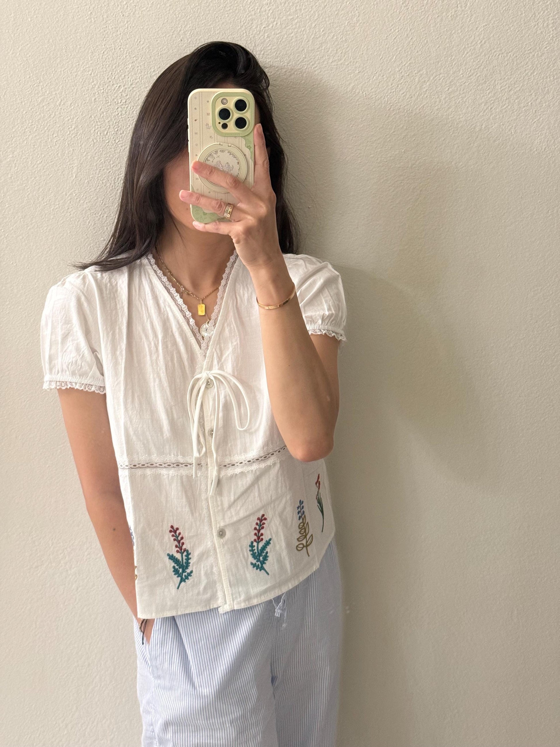 Casual cotton white lace eyelet romantic vest top . Whimsical cottage core vest top. Embroidered top . French style vintage inspired top