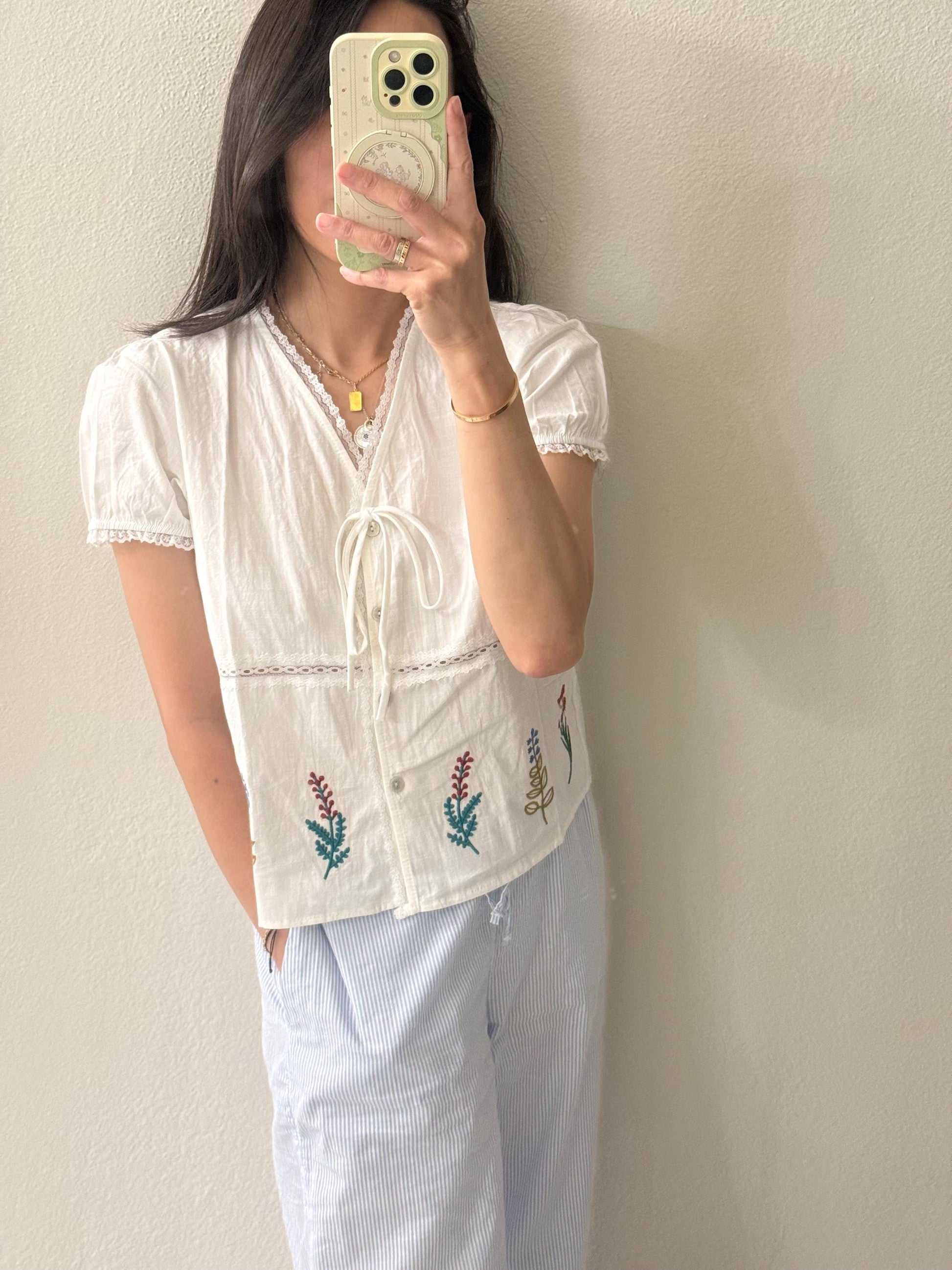 Casual cotton white lace eyelet romantic vest top . Whimsical cottage core vest top. Embroidered top . French style vintage inspired top