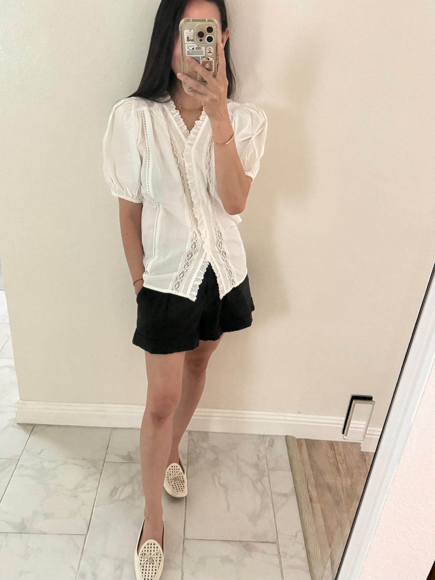 White shirt classic cotton shirt. Vintage inspired french top style top. Whimsical style French Style Top. Cottagecore style Top