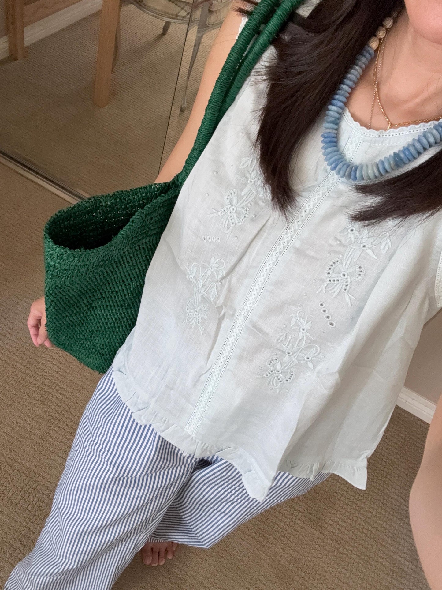 Casual cotton pintuck eyelet romantic top . Whimsical cottage core top. Bohemian cotton vest . Summer cotton lace top. Embroidered top