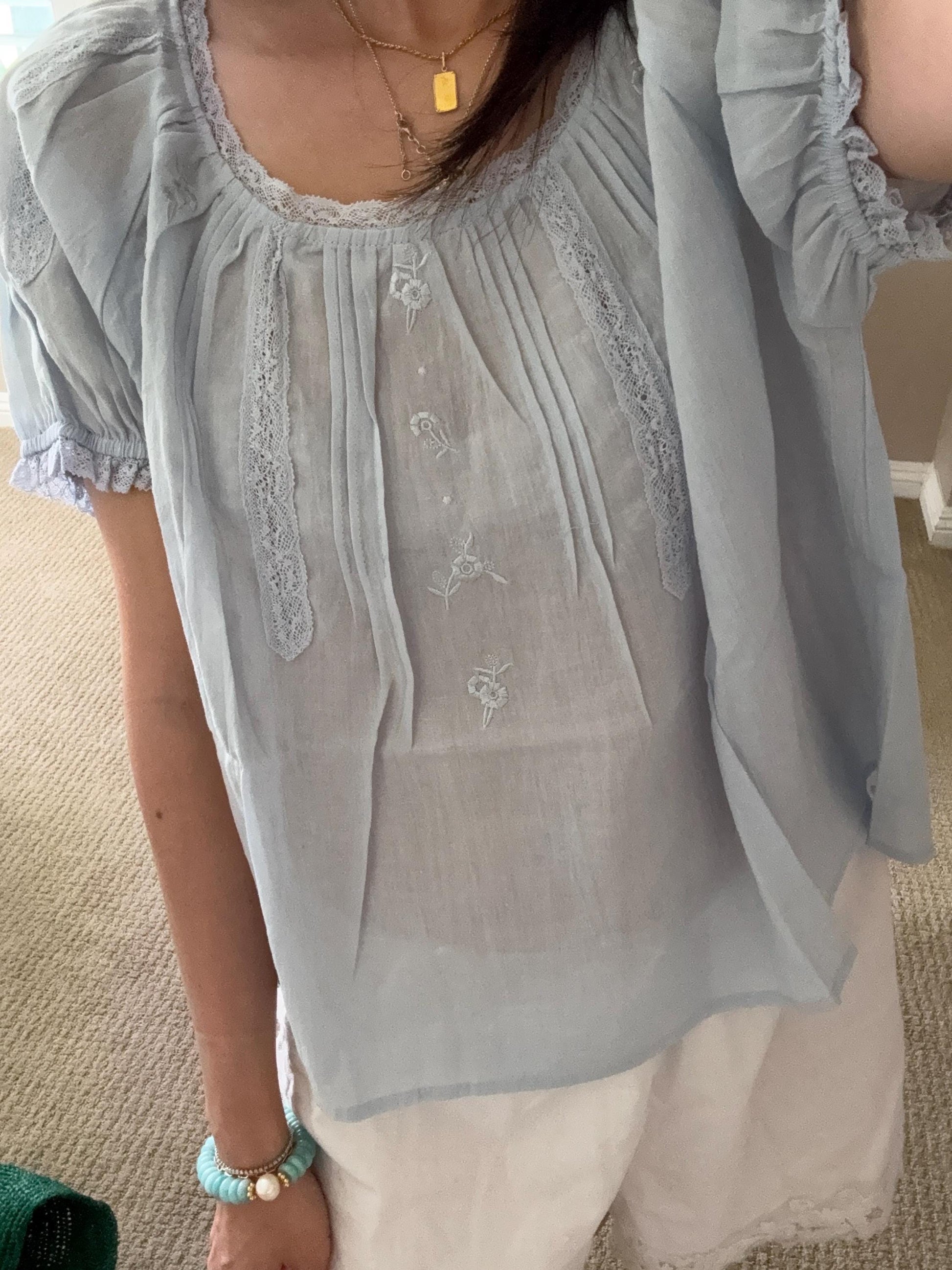 Casual cotton pintuck eyelet romantic top . Whimsical cottage core top. Bohemian cotton vest . Praire cotton lace top. Embroidered top.