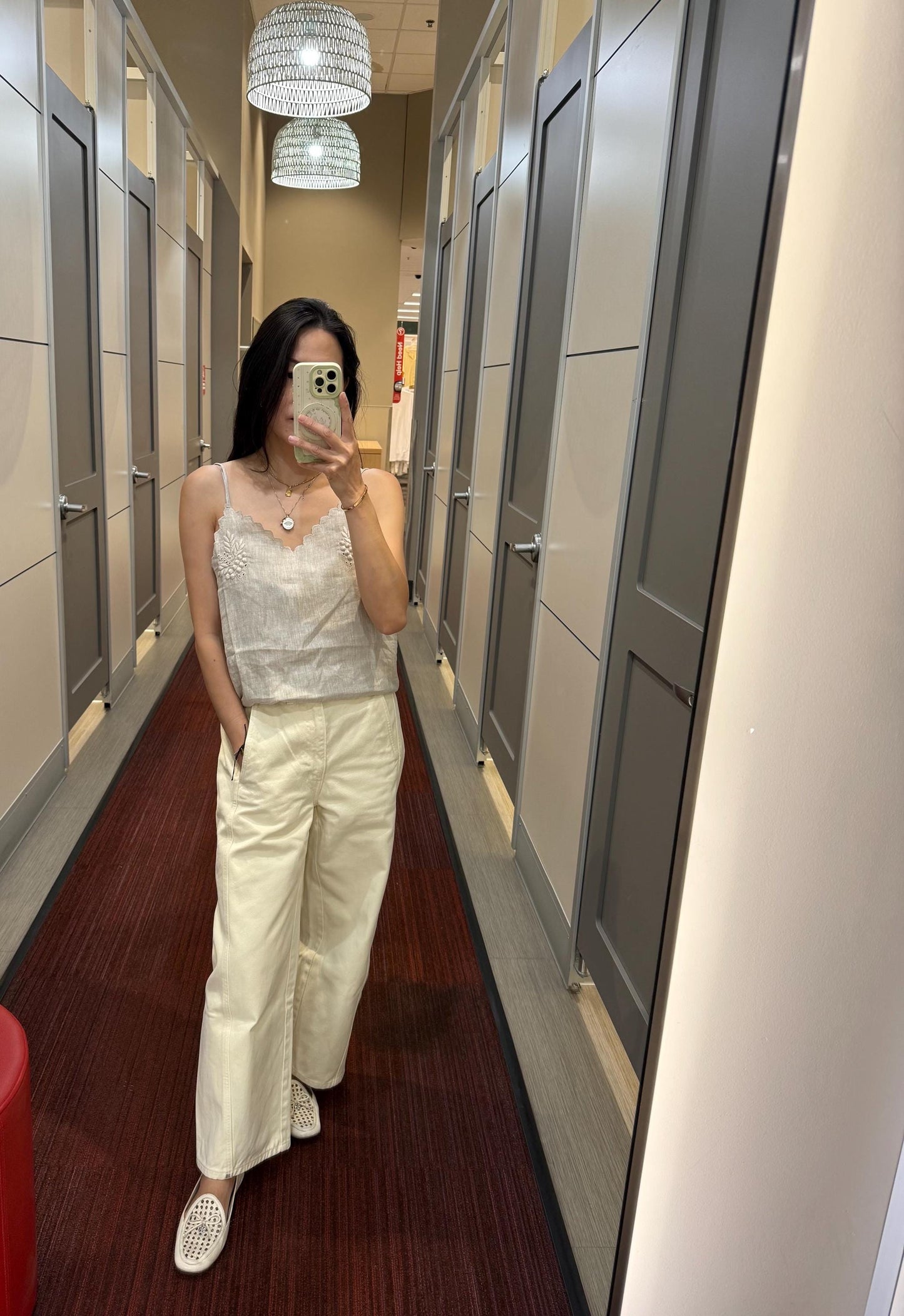 Casual linen tank in neutral beige . Whimsical tank top . Bohemian linen top . Praire spaghetti tank too . Embroidered pinterest top