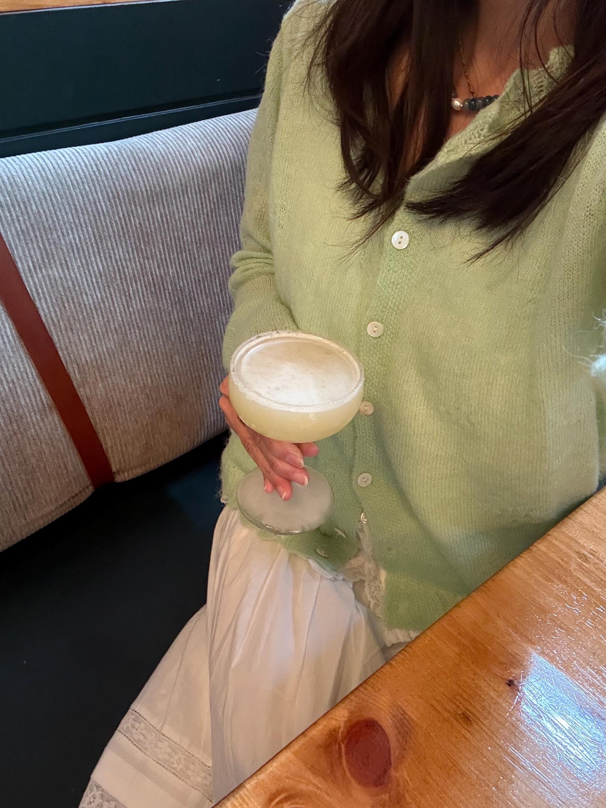 Knit Sage Matcha Cardigan Blouse. French Vintage Style Mint Avocado boho cardigan. Victorian Prairie style cardigan.