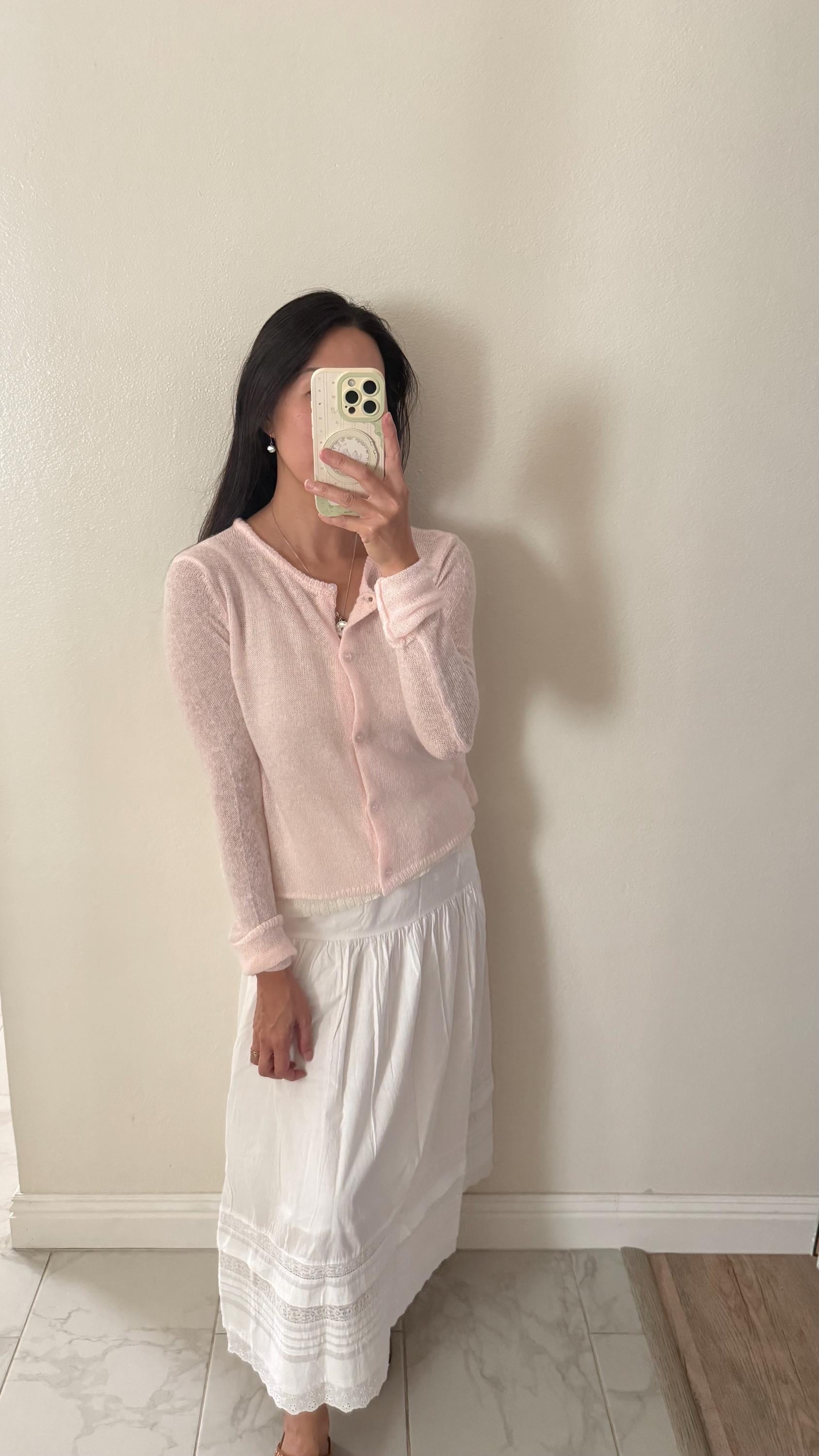 Knit Pink Cardigan Top Sweater. French Vintage Inspired cotton sweater. Victorian boho sweater . Nantucket Maine style