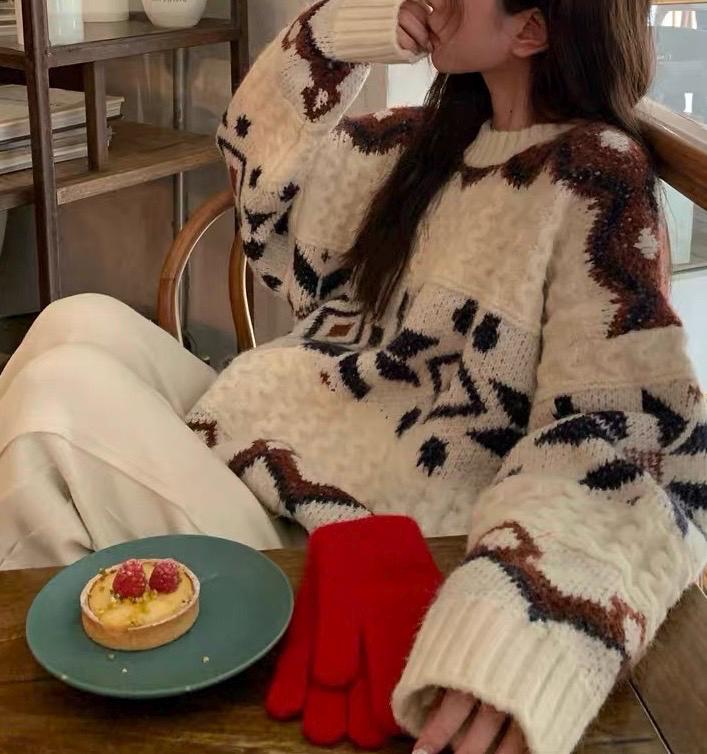 Vintage Inspired Knit Sweater. French Vintage Inspired cotton sweater. Western riding sweater. Victorian sweater. Nantucket Maine style