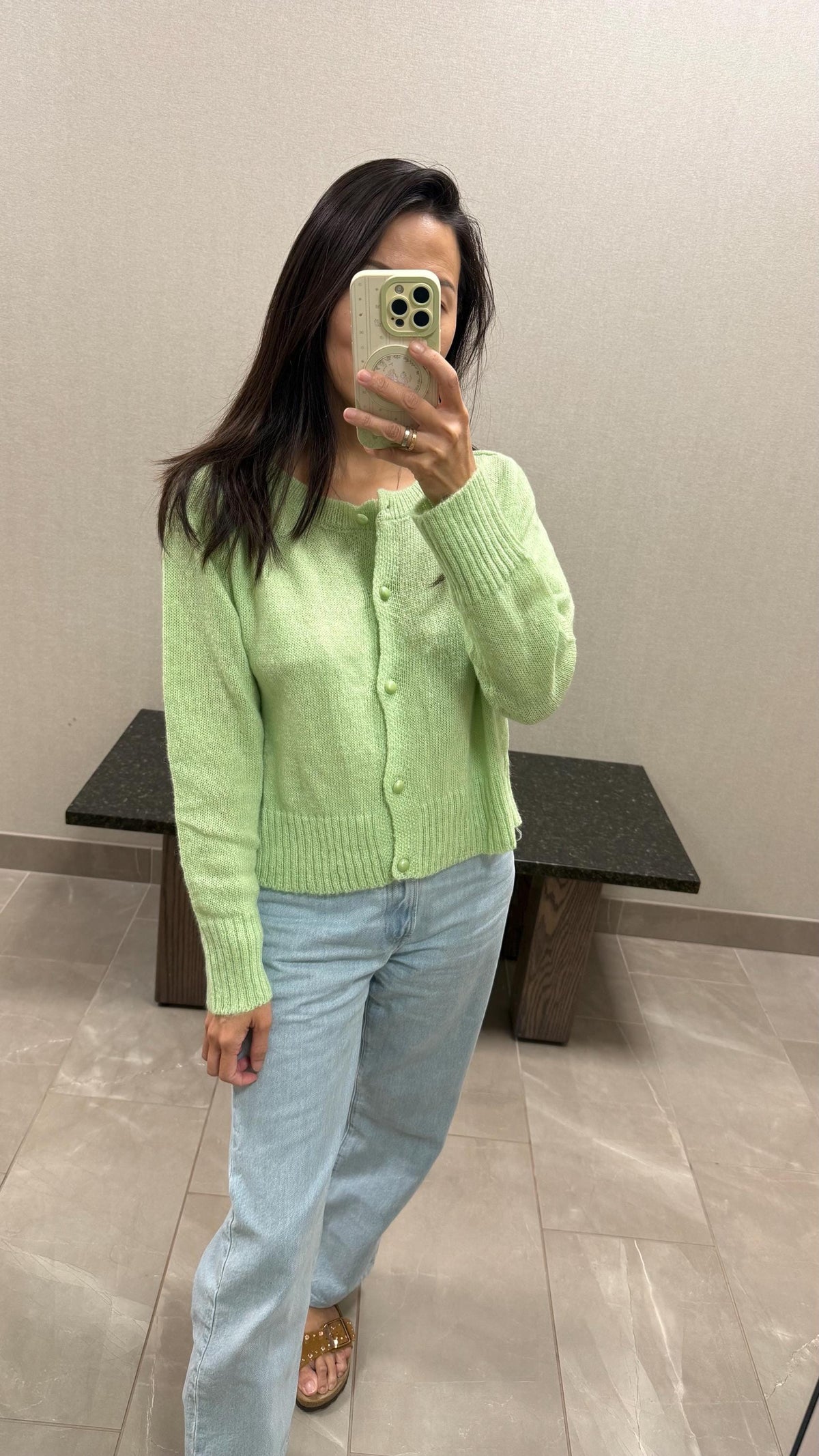 Avocado Matcha Cardigan Blouse. French Vintage Style Chartreuse color cardigan. Sage color Prairie style cardigan. Nantucket Maine style.