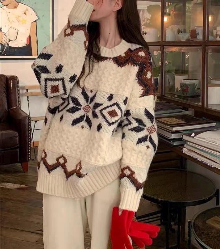 Vintage Inspired Knit Sweater. French Vintage Inspired cotton sweater. Western riding sweater. Victorian sweater. Nantucket Maine style