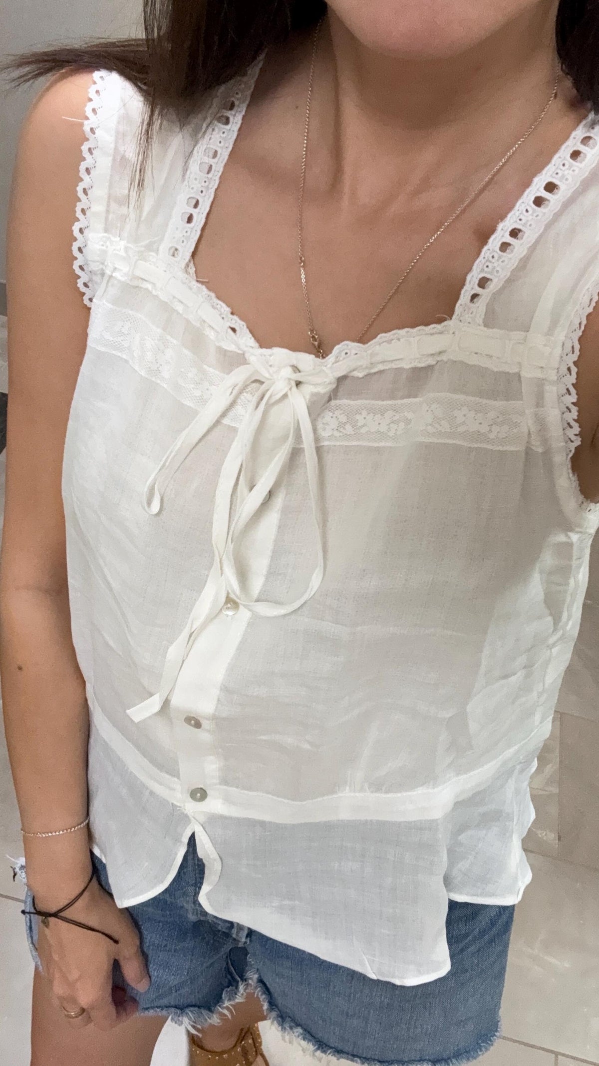 Casual cotton pintuck eyelet romantic top . Whimsical cottage core top. Nantucket Maine style top. Praire wind lace top. Embroidered top