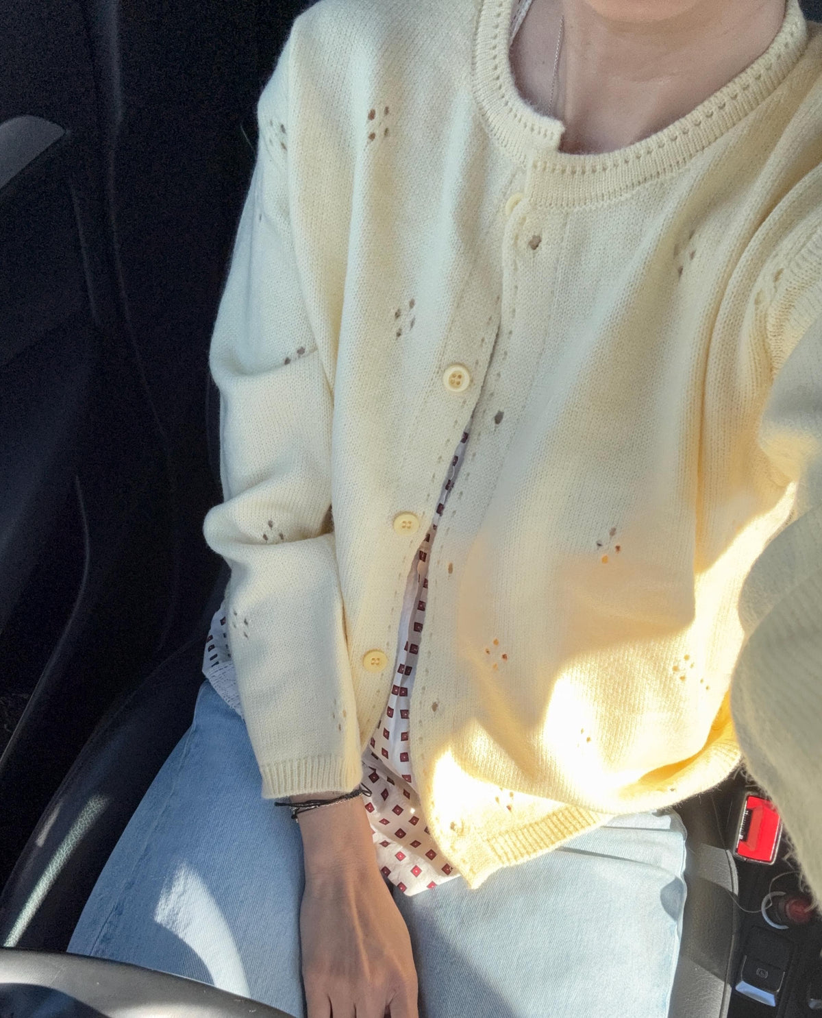 Butter Yellow Cardigan Blouse. French Vintage Style cardigan. Prairie style cardigan. Nantucket Maine style. Frech Inspired Style Top Knit